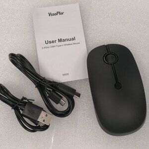 Type C Mouse Vssoplor Wireless Dual Mode 2.4G USB C Cordless Mi for MacBook blk